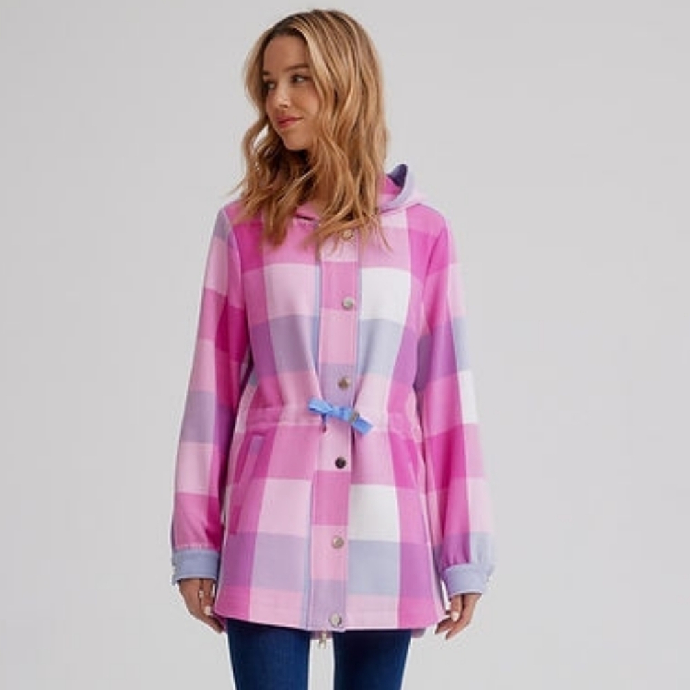 Nikki Jones Montreal Lavender Check Jacket, EUC